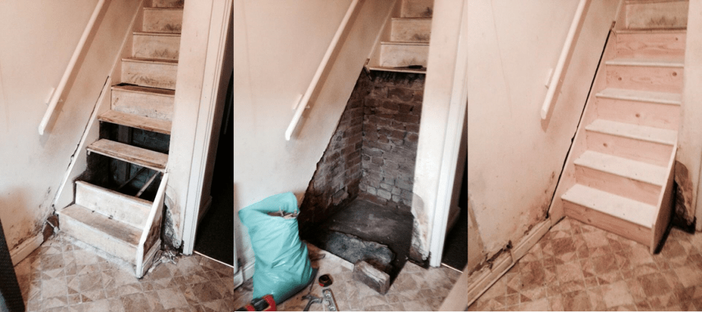 Remedial works carried out on the staircase
