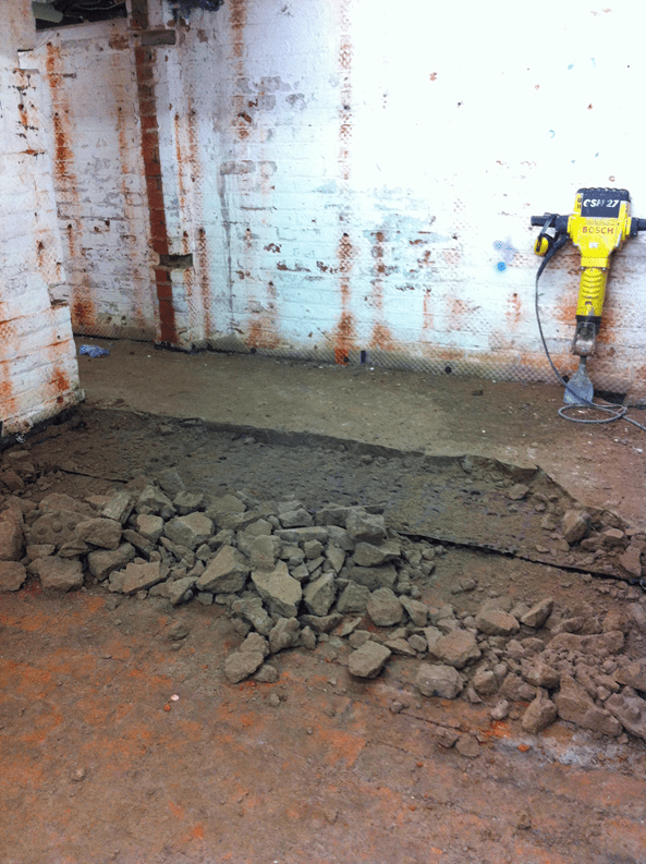 Removal of existing flooring