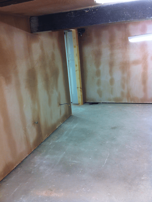 Finished walls and floor