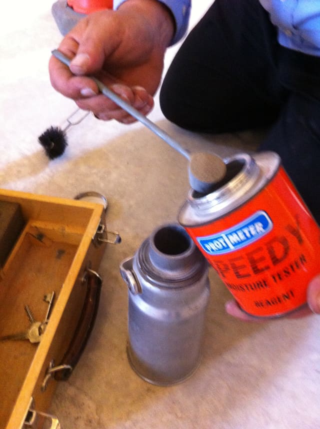 Adding the calcium carbine reagent