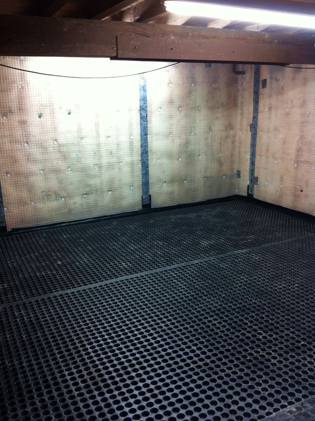 New membrane on floor and walls