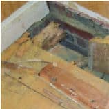 Structural damage caused by woodworm (Common furniture beetle)