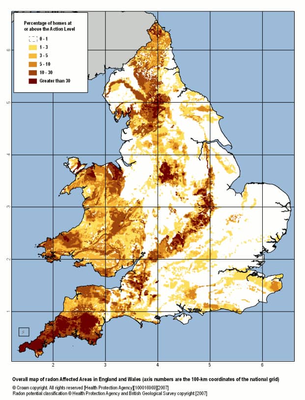 Radon gas Map
