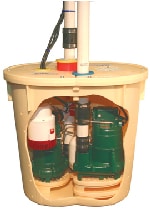 Basement waterproofing sump pump unit