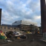 Pre-job exterior view of mill conversion construction site in Leeds