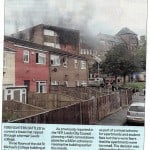 Fire St Michaels News paper cutout of fire at St Michaels College