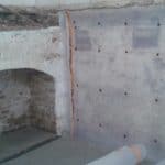 20160526_113448 Waterproofing membrane being installed onto the walls of a basement