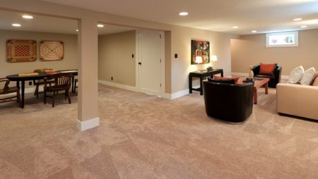 Inside a newly finished basement