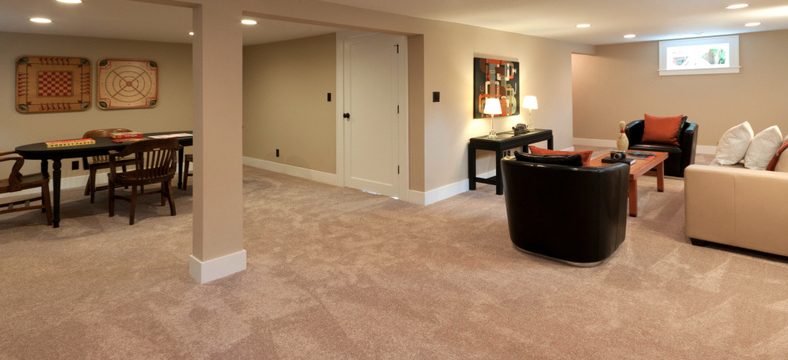 Inside a newly finished basement