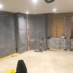 Membrane applied to the walls and not the floors Membrane applied to the walls and not the floors