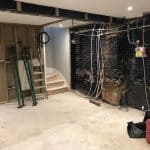 Empty basement Empty basement ready for waterproofing - staircase entrance