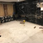 Empty basement Empty corner of basement ready for waterproofing