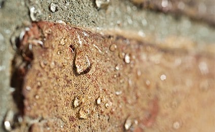 Beading on brickwork closeup