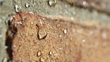 Closeup of beading on brickwork
