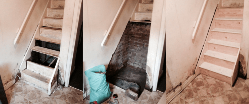 Staircase replaced due to wet rot