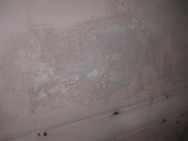 Salts on an internal wall