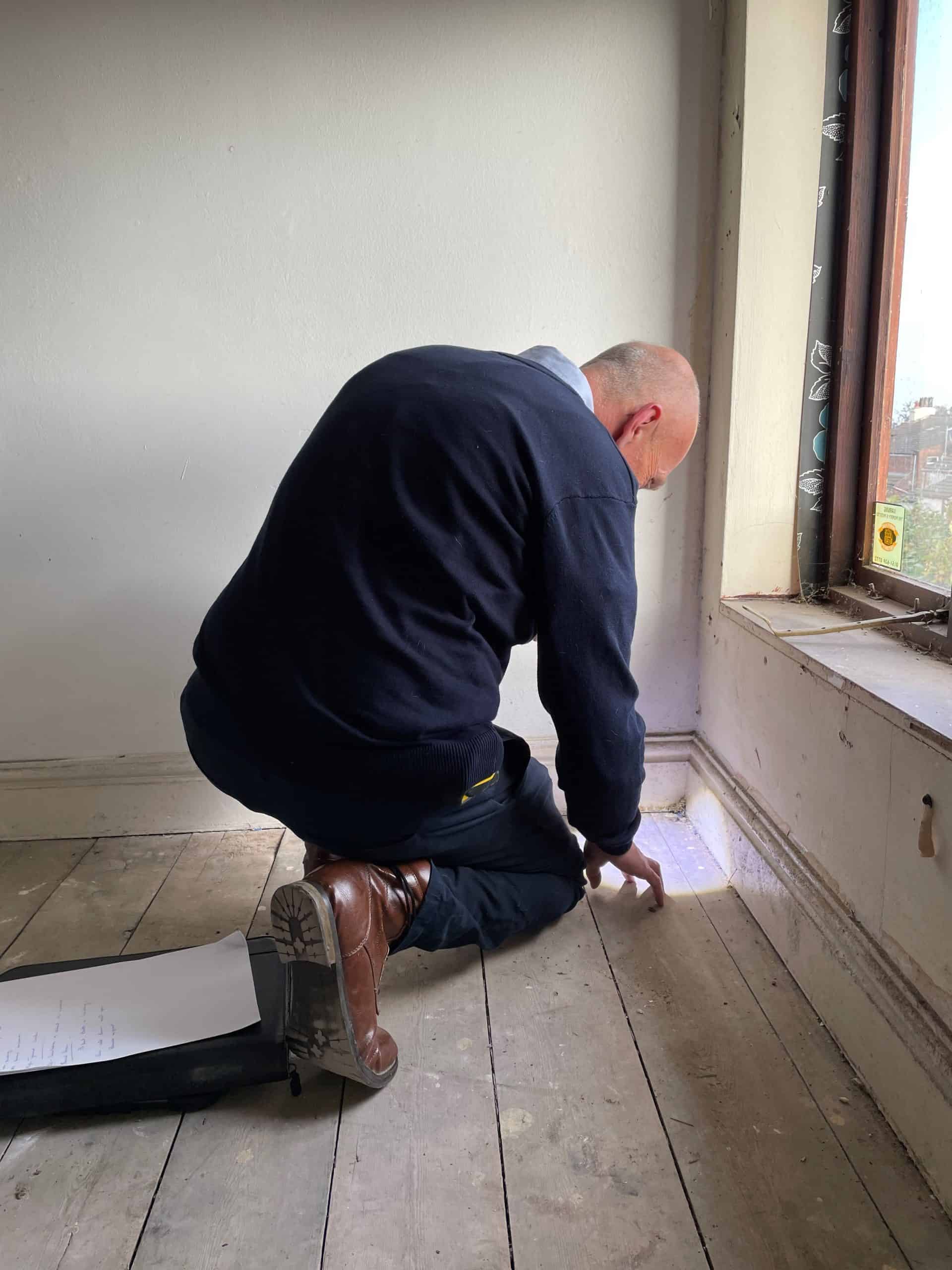 Rising damp present on walls in house living room