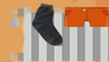 Clothes drying on the radiator Graphic of clothes drying on the radiator