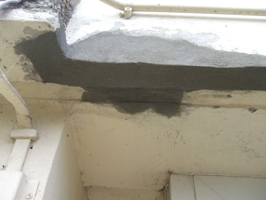 Concrete repair on windowsill