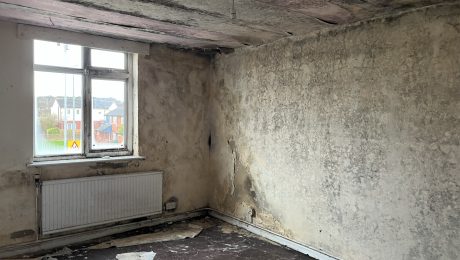 A properties walls covered in black mould due to condensation