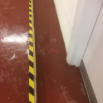 Flooding in a basement corridor