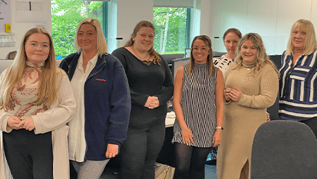 Timberwise customer service team stood together in the office