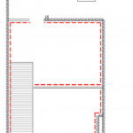 Sketch plan showing damp proofing works on a house