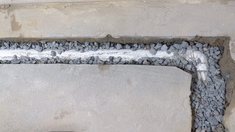 Exposed french drain