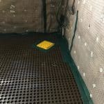 Membranes and a basement sump pump in a basement Membranes and a basement sump pump in a basement