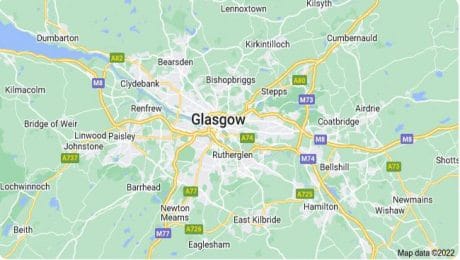 Coverage map of Glasgow