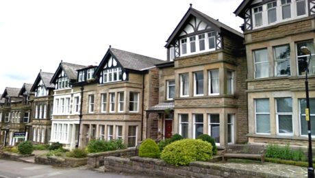 Street of semi detached houses in Harrogate