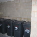 exposed brick bin store Exposed brick work in basement bin store before waterproofing solution installed