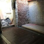 Basement floor covered with waterproofing membrane