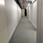 Finished hallway in Liverpool basement after completed waterproofing installation