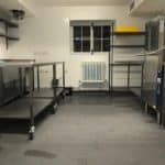 Completed basement kitchen after waterproofing installed in Liverpool