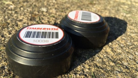 Closeup of radon test kits tracker