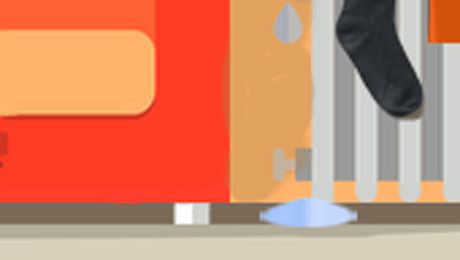 A radiator with a slight leak Graphic of a radiator with a slight leak