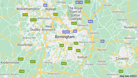 Coverage map of Birmingham