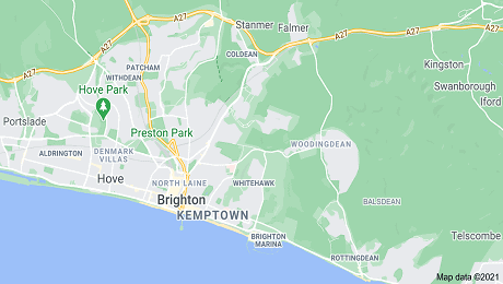 Coverage map of Brighton