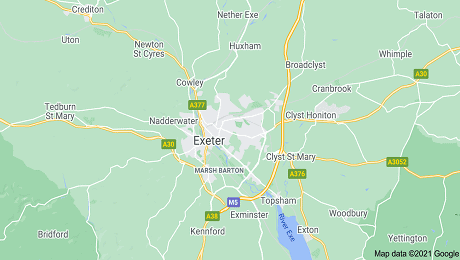 Coverage map of Exeter