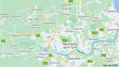 Coverage map of Newcastle