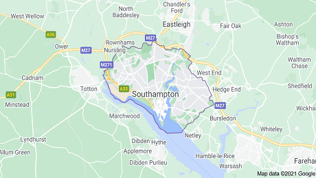 Coverage map of Southampton