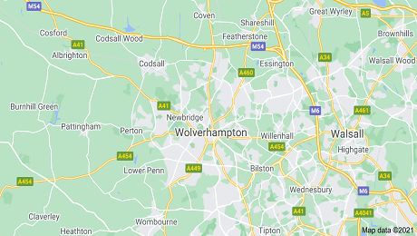 Coverage map of Wolverhampton