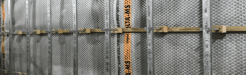 Installed cavity drainage membrane