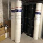 Rolls of waterproofing membrane ready to be applied to the walls and floor in Liverpool basement