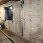 Waterproofing membrane fitted to walls in Liverpool basement surrounding window