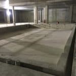 Concrete floor area in a basement