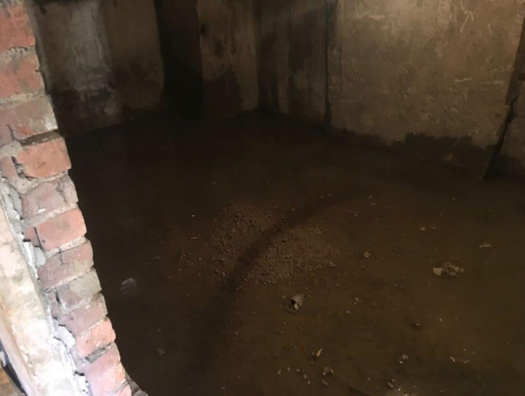 A basement suffering with flooding