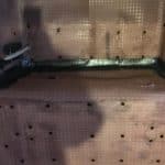 Salop Road - Membrane Application 2 Closeup of waterproofing membrane fitted and installed in alcove in Worcestershire basement