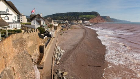 Sidmouth beach and coastline
